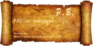 Pósz Benigna névjegykártya